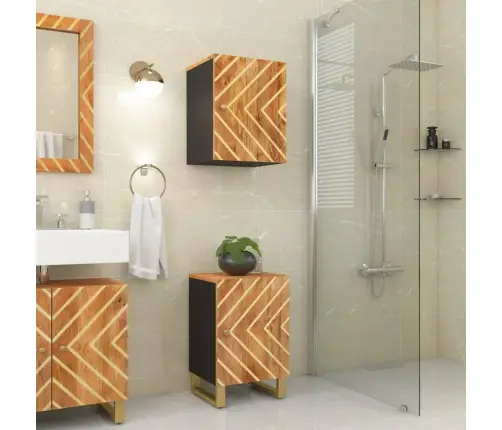 Vannitoakapp, Pruun Ja Must, 38X33,5X58 cm Mangopuit