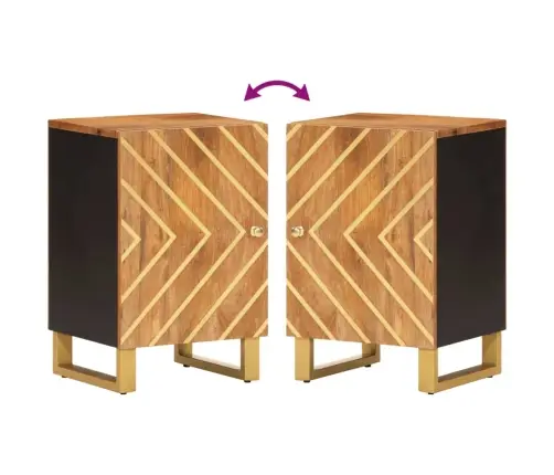 Vannitoakapp, Pruun Ja Must, 38X33,5X58 cm Mangopuit