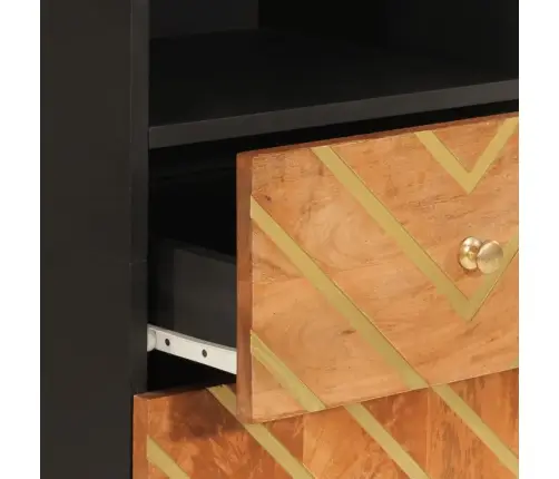 Vannasistabas Skapītis, Brūns Un Melns 38X33,5X160 Cm Masīvkoks Vidaxl