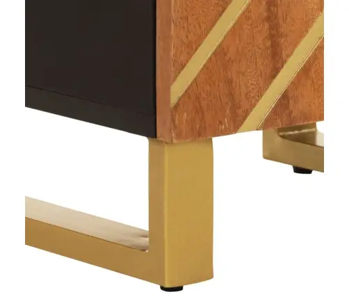 Vannasistabas Skapītis, Brūns Un Melns 38X33,5X160 Cm Masīvkoks Vidaxl