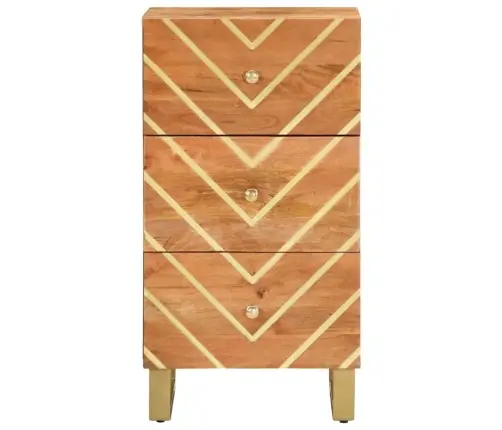 Skapītis, Brūns Un Melns, 40X33,5X75 Cm, Mango Masīvkoks Vidaxl