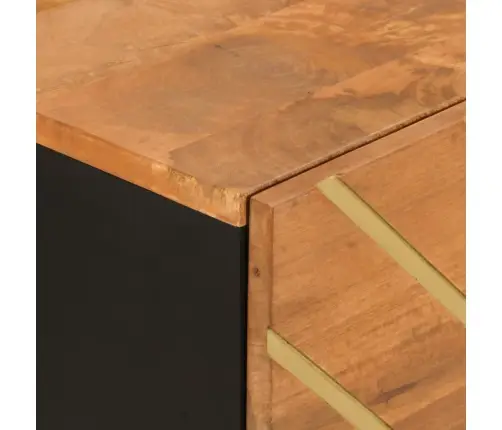 Skapītis, Brūns Un Melns, 40X33,5X75 Cm, Mango Masīvkoks Vidaxl