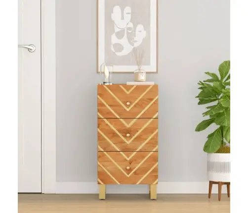 Skapītis, Brūns Un Melns, 40X33,5X75 Cm, Mango Masīvkoks Vidaxl