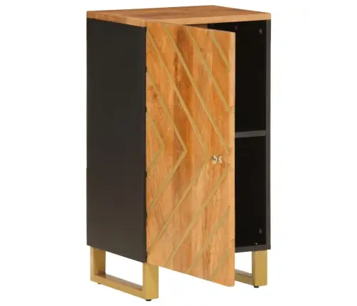 Skapītis, Brūns Un Melns, 40X33,5X75 Cm, Mango Masīvkoks Vidaxl