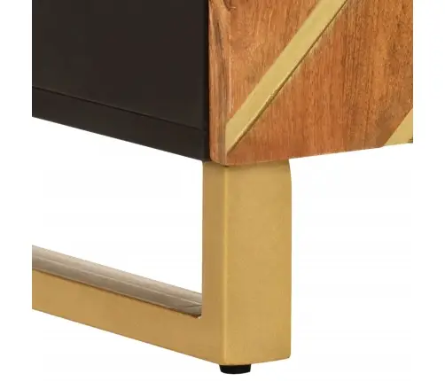 Skapītis, Brūns Un Melns, 40X33,5X75 Cm, Mango Masīvkoks Vidaxl