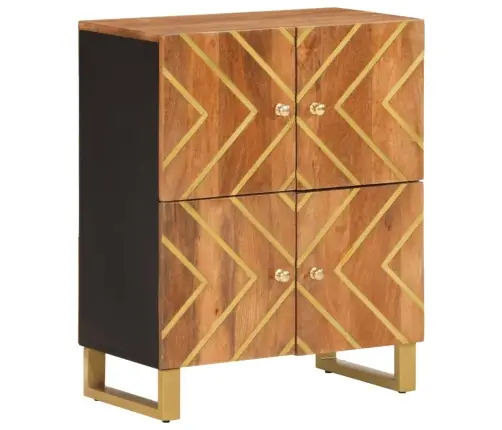 Skapītis, Brūns Un Melns, 60X33,5X75 Cm, Mango Masīvkoks Vidaxl