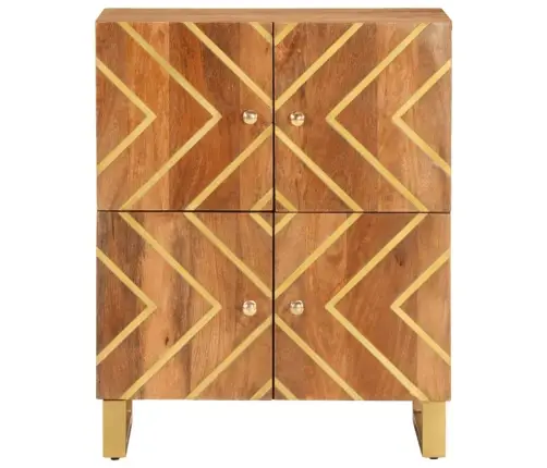 Skapītis, Brūns Un Melns, 60X33,5X75 Cm, Mango Masīvkoks Vidaxl