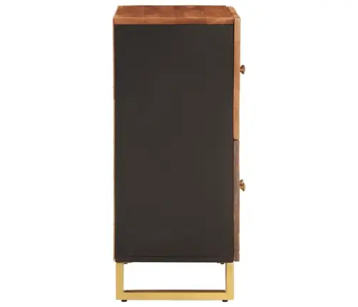 Skapītis, Brūns Un Melns, 60X33,5X75 Cm, Mango Masīvkoks Vidaxl