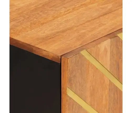 Skapītis, Brūns Un Melns, 60X33,5X75 Cm, Mango Masīvkoks Vidaxl