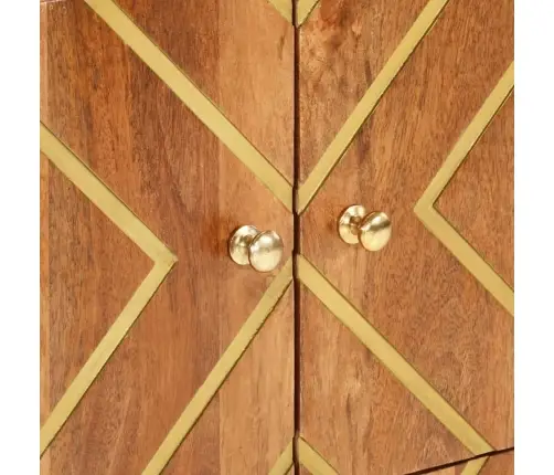 Skapītis, Brūns Un Melns, 60X33,5X75 Cm, Mango Masīvkoks Vidaxl