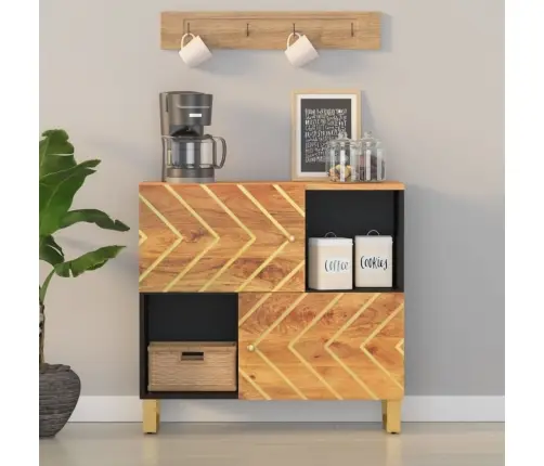 Šoninė Spintelė, Ruda Ir Juoda, 80X33,5X75cm Mango Masyvas