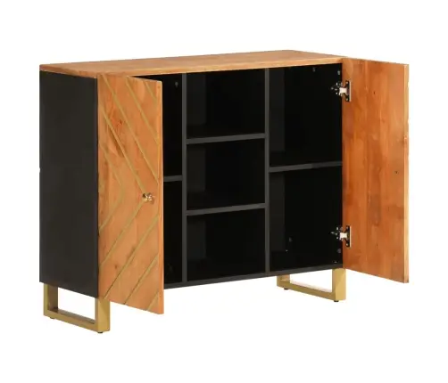 Šoninė Spintelė, Ruda Ir Juoda, 90X33,5X75cm Mango Masyvas