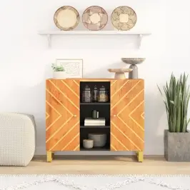 Skapītis, Brūns Un Melns, 90X33,5X75 Cm, Mango Masīvkoks Vidaxl