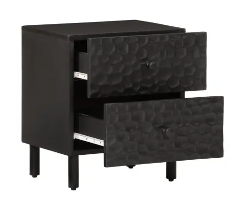 Naktsskapītis, Melns, 40X33X46 Cm, Mango Masīvkoks Vidaxl