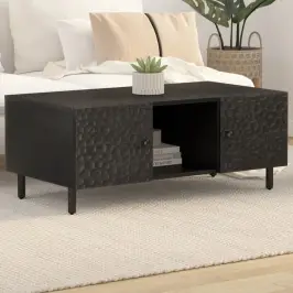 Kavos Staliukas, Juodas, 100X54X40cm Mango Medienos Masyvas