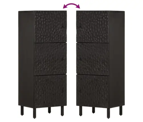 Augstais Skapītis, 40X33X110 Cm, Melns, Mango Masīvkoks Vidaxl