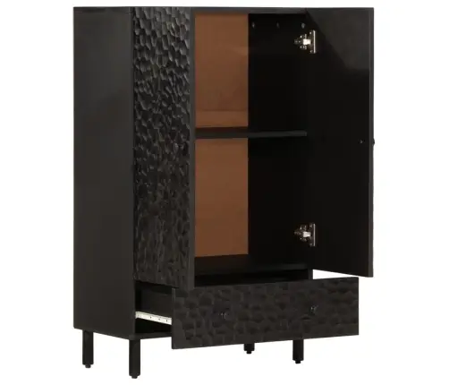 Augstais Skapītis, 60X33X100 Cm, Melns, Mango Masīvkoks Vidaxl