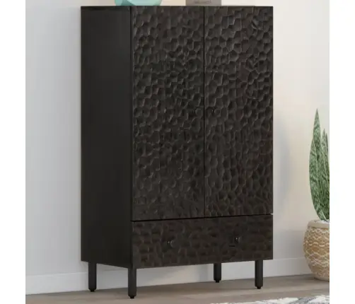 Augstais Skapītis, 60X33X100 Cm, Melns, Mango Masīvkoks Vidaxl