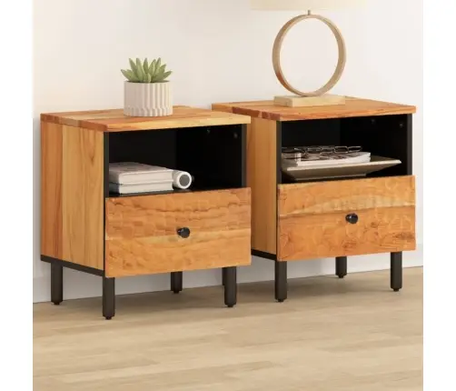 Naktsskapīši, 2 Gab., 40X33X46 Cm, Akācijas Masīvkoks Vidaxl