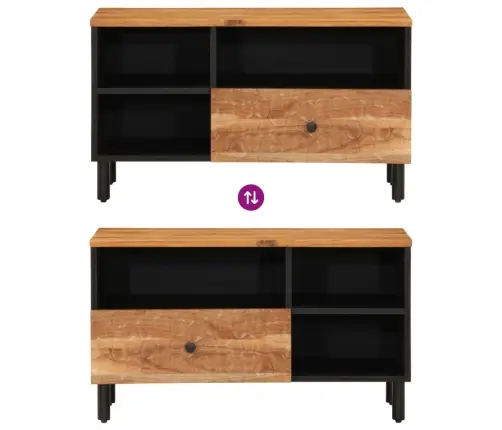 Tv Skapītis, 80X33X46 Cm, Akācijas Masīvkoks Vidaxl