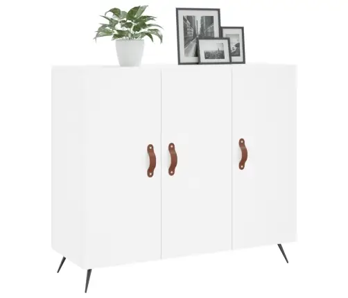 Kumode, Balta, 90X34X80 Cm, Inženierijas Koks Vidaxl