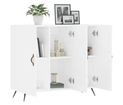 Kumode, Balta, 90X34X80 Cm, Inženierijas Koks Vidaxl