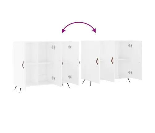 Kumode, Balta, 90X34X80 Cm, Inženierijas Koks Vidaxl