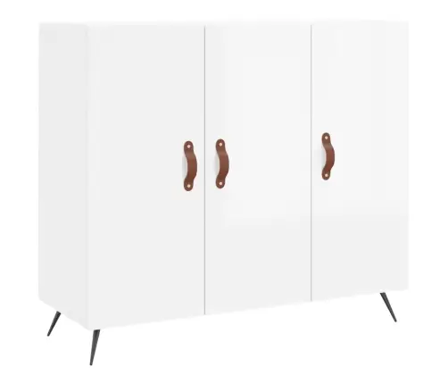 Kumode, Spīdīgi Balta, 90X34X80 Cm, Inženierijas Koks Vidaxl