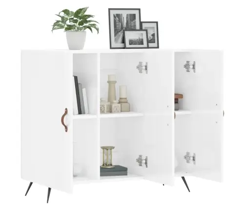 Kumode, Spīdīgi Balta, 90X34X80 Cm, Inženierijas Koks Vidaxl