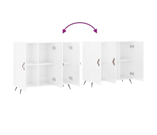 Kumode, Spīdīgi Balta, 90X34X80 Cm, Inženierijas Koks Vidaxl