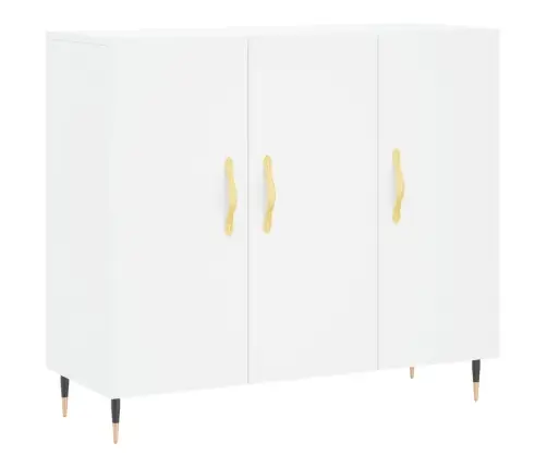 Kumode, Balta, 90X34X80 Cm, Inženierijas Koks Vidaxl