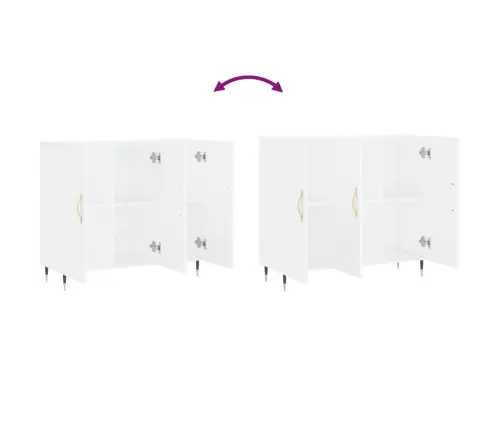 Kumode, Balta, 90X34X80 Cm, Inženierijas Koks Vidaxl