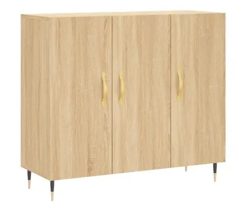 Kumode, Ozolkoka Krāsa, 90X34X80 Cm, Inženierijas Koks Vidaxl