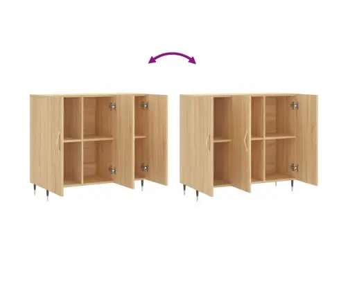 Kumode, Ozolkoka Krāsa, 90X34X80 Cm, Inženierijas Koks Vidaxl