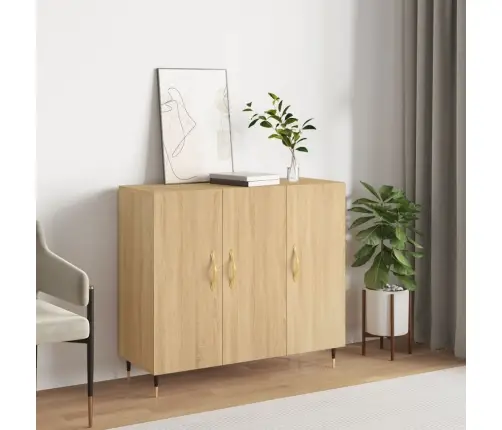 Kumode, Ozolkoka Krāsa, 90X34X80 Cm, Inženierijas Koks Vidaxl