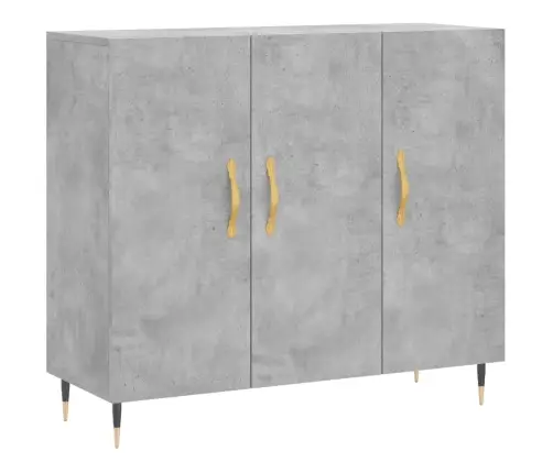 Kumode, Betona Pelēka, 90X34X80 Cm, Inženierijas Koks Vidaxl
