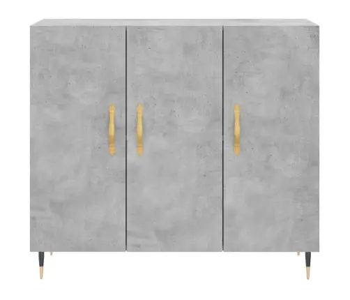 Kumode, Betona Pelēka, 90X34X80 Cm, Inženierijas Koks Vidaxl