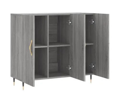 Kumode, Pelēka Ozolkoka Krāsa, 90X34X80 Cm, Inženierijas Koks Vidaxl