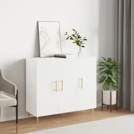 Šoninė Spintelė, Baltos Spalvos, 90X34X80cm Apdirbta Mediena