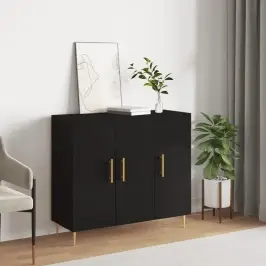 Kumode, Melns, 90X34X80 Cm, Inženierijas Koks Vidaxl