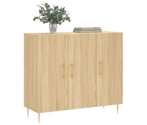 Kumode, Ozolkoka Krāsa, 90X34X80 Cm, Inženierijas Koks Vidaxl