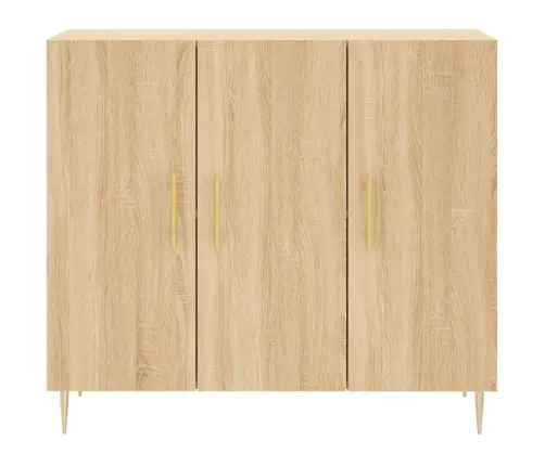 Kumode, Ozolkoka Krāsa, 90X34X80 Cm, Inženierijas Koks Vidaxl