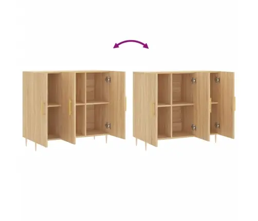 Kumode, Ozolkoka Krāsa, 90X34X80 Cm, Inženierijas Koks Vidaxl