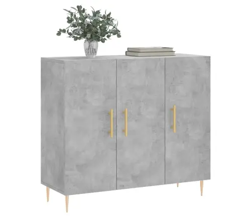 Kumode, Betona Pelēka, 90X34X80 Cm, Inženierijas Koks Vidaxl