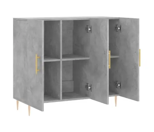 Kumode, Betona Pelēka, 90X34X80 Cm, Inženierijas Koks Vidaxl