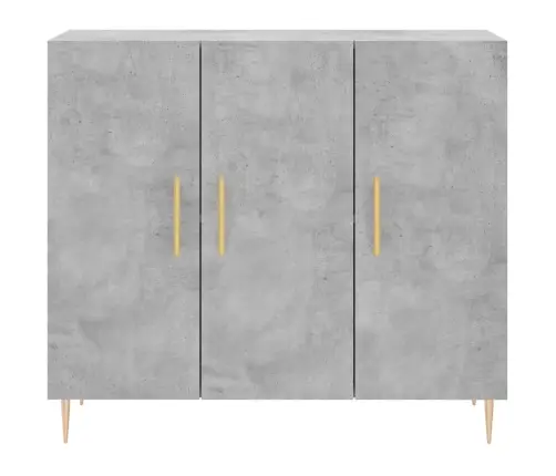 Kumode, Betona Pelēka, 90X34X80 Cm, Inženierijas Koks Vidaxl