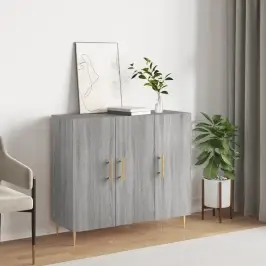 Kumode, Pelēka Ozolkoka Krāsa, 90X34X80 Cm, Inženierijas Koks Vidaxl
