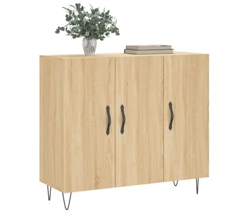 Kumode, Ozolkoka Krāsa, 90X34X80 Cm, Inženierijas Koks Vidaxl