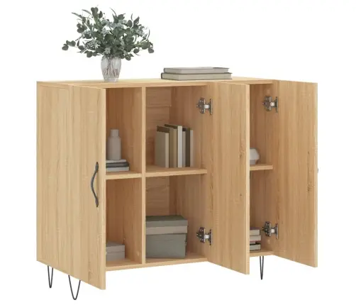 Kumode, Ozolkoka Krāsa, 90X34X80 Cm, Inženierijas Koks Vidaxl