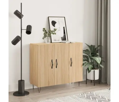 Kumode, Ozolkoka Krāsa, 90X34X80 Cm, Inženierijas Koks Vidaxl